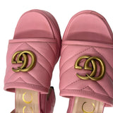 Gucci Marmont Leather Platform Sandals Size 37.5 = US 7.5