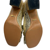 Gucci Fringe Metallic Marmont Block Heel Women's  39 ~ US 9