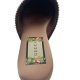 Gucci Velvet GG Monogram Crystal Mules Womens 37 = Us size 7