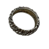 AS IS David Yurman Sterling Silver and Diamond Braided Ring