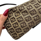 Fendi Tan Canvas Monogram Baguette Purse