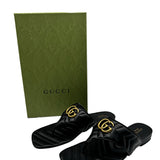 Gucci Black Leather Marmont Thong Sandal Size 38.5 ~ US 8.5 5Women's Shoes