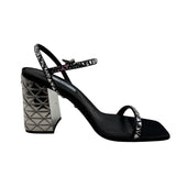 Prada Crystal Embellished Block Heels Women's Size 36.5 ~ US 6.5