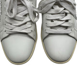 Saint Laurent Blanc Optique Studded Low top Sneaker Size Women's 37.5 US 7.5