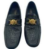 Versace La Medusa Leather Driving Shoe Loafer Men's 42 = US 9