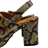 Gucci Python Embossed Platform Heels Women's Size 37 = US 7