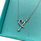 AS IS Tiffany & Co .925 Paloma Picasso Loving Heart Arrow Pendant Necklace