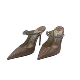 Jimmy Choo Bing Crystal Embellished Patent Mules Women's 38.5 = US 8.5
