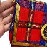 Versace Tartan Plaid Medusa Clutch on Chain