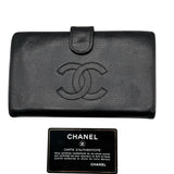 Vintage Chanel Caviar Black Leather Bifold Wallet