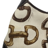 Gucci Cream Horsebit Jackie O Canvas Purse