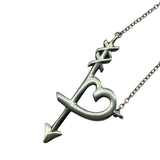 AS IS Tiffany & Co .925 Paloma Picasso Loving Heart Arrow Pendant Necklace