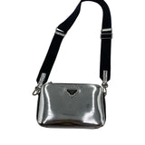 Prada Brique Chrome Patent Leather Shoulder Bag
