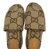 Gucci Tan Marcro GG Canvas Sandal Size 39.5 ~ US 9.5 Women's Shoes