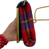 Versace Tartan Plaid Medusa Clutch on Chain