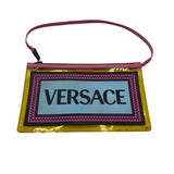 AS IS Versace Vinyl Rubber Logo Pouch