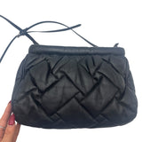 Kurt Geiger Black Quilted Leather Kensington Puff Purse