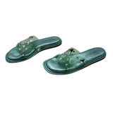 AS IS Tamara Mellon PVC Embellished Slides Women's 39.5 = US 9