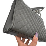 Saint Laurent Gray Grain De Poudre Medium Matelasse Purse