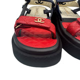 Chanel Lambskin Logo Platform Size 37.5 ~ US 7.5  Women's Shoes