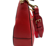 Coach Red Pebbled Leather Jes Hobo Shoulder Bag Purse