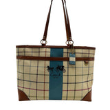 Coach Cream Heritage Tattersall Tote Bag Purse