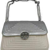 Tory Burch Silver Duet Chain Trapunto Convertible Purse
