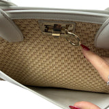 Salvatore Ferragamo Studio Raffia Leather Tote Bag