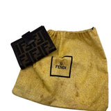 Fendi Brown Monogram Leather & Canvas Women's Wallets
