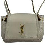 Saint Laurent Cream Mini Nolita Leather Purse