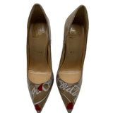 Christian Louboutin Tan Graphic Print D'Orsay Size 36 ~ US 6 Women's Shoes