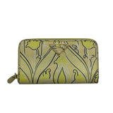 Prada Yellow Saffiano Leather Floral Print Wallet