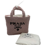Prada Pink Small Raffia Tote Purse