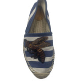 Gucci Embroidered Bee Striped Espadrilles Women's Size 37 = US 7