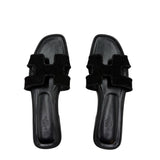 Hermes Black Oran Sandal Women's Size 39.5 US 9.5
