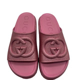 Gucci Interlocking GG Glitter Platform Slides Women's 37 = US 7