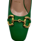 Gucci Green Nappa Charlotte Platform Pumps Size 38.5 = 8.5