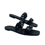 Gucci Black Rubber Buckle Size 37 ~ US 7 Women's Shoes