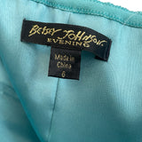 Vintage Betsy Johnson Teal Ruffle Tier Dress Wmns Size: 6