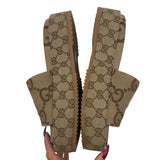 Gucci Tan Marcro GG Canvas Sandal Size 39.5 ~ US 9.5 Women's Shoes