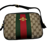 Gucci Tan Monogram Web Camera Bag Purse