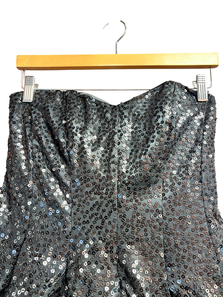 Betsey Johnson Black Sequin Ruffle Mini Size XS Women's Dress – Dechoes Resale