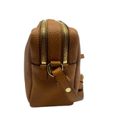 Prada Camel Double Zip Vitello Daino Leather Camera Bag Purse