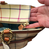 Coach Cream Heritage Tattersall Tote Bag Purse