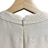 Gucci Cream GG Stripe Wool/Silk Midi Size L Women's Dress