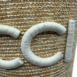 Gucci Logo Raffia Tote Bag