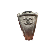 As Is Chanel Vintage Logo Ring Size: 7