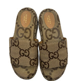 Gucci Tan Marcro GG Canvas Sandal Size 39.5 ~ US 9.5 Women's Shoes