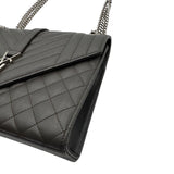 Saint Laurent Gray Grain De Poudre Medium Matelasse Purse