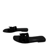 Hermes Black Oran Sandal Women's Size 39.5 US 9.5
